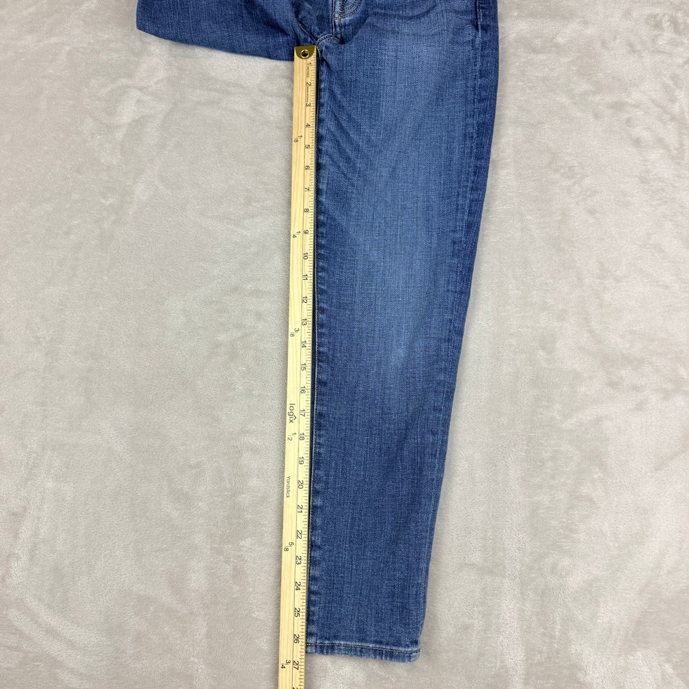 7 For All Mankind Josefina Jeans Women 27 Blue Skinny Boyfriend Button Fly Crop - Picture 10 of 14